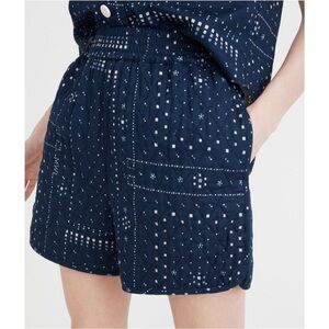 Madewell Blue Quilted Patterned Shorts